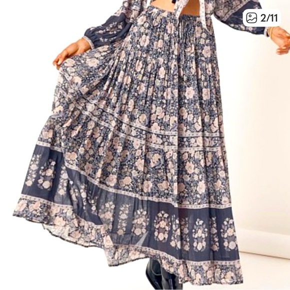 EUC Spell Juniper Maxi Skirt in Charcoal size small - Picture 2 of 11